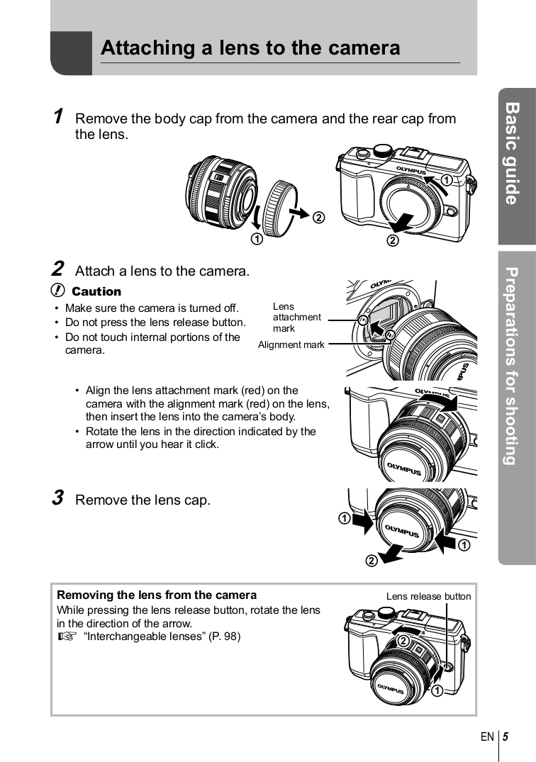 PDF manual for Olympus Digital Camera E620